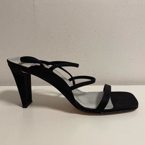 Anne Klein 2 Strappy Sandals – Black Satin Size 8M